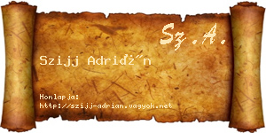 Szijj Adrián névjegykártya